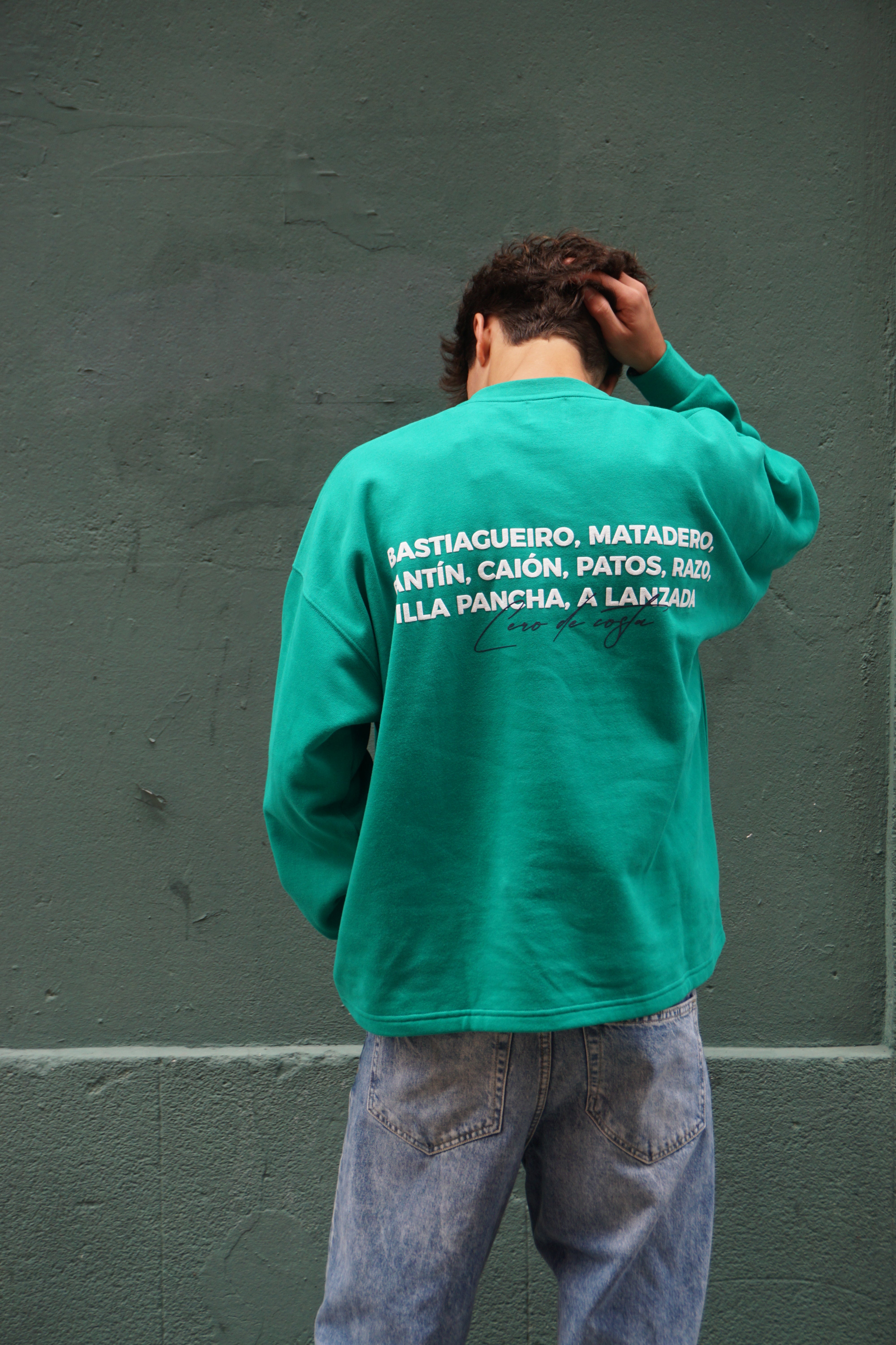 SUDADERA VERDE/CREMA "CERO DE COSTA" PLAYAS SURF SIN CENEFA